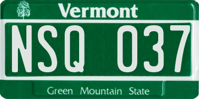 VT license plate NSQ037