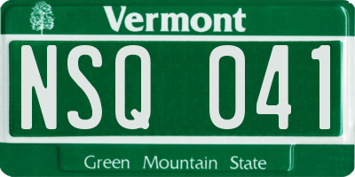 VT license plate NSQ041