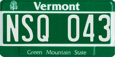 VT license plate NSQ043