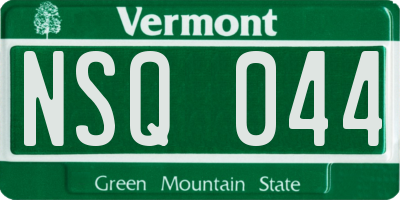 VT license plate NSQ044