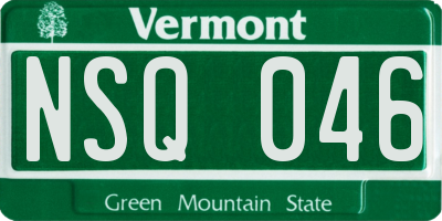VT license plate NSQ046