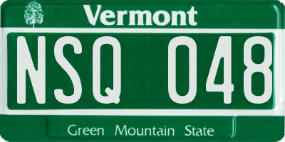 VT license plate NSQ048