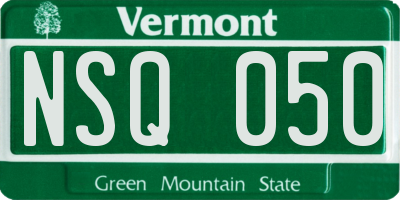 VT license plate NSQ050