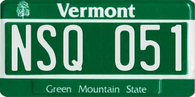 VT license plate NSQ051