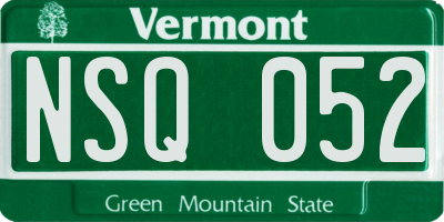 VT license plate NSQ052