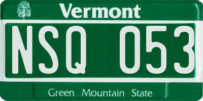 VT license plate NSQ053