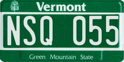 VT license plate NSQ055