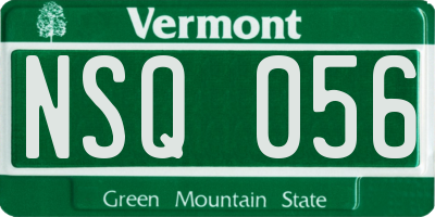 VT license plate NSQ056