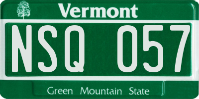 VT license plate NSQ057