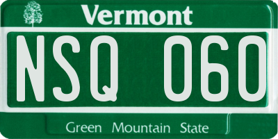 VT license plate NSQ060