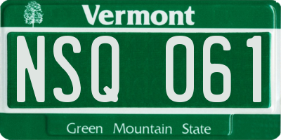 VT license plate NSQ061