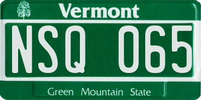 VT license plate NSQ065