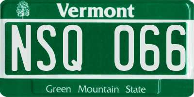 VT license plate NSQ066