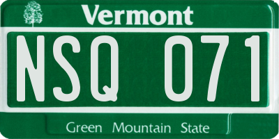VT license plate NSQ071