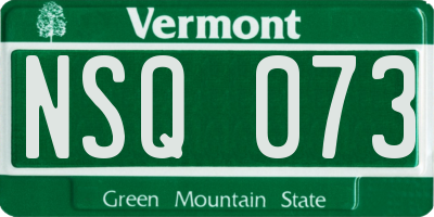 VT license plate NSQ073