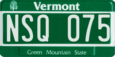 VT license plate NSQ075