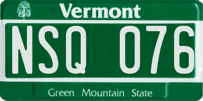 VT license plate NSQ076