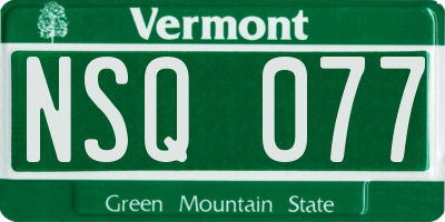 VT license plate NSQ077