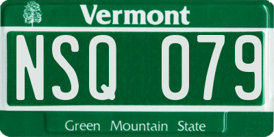 VT license plate NSQ079