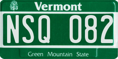 VT license plate NSQ082