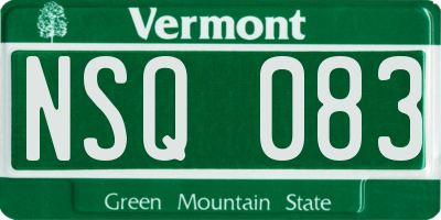 VT license plate NSQ083