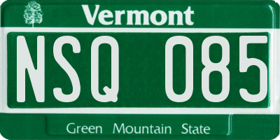 VT license plate NSQ085