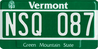 VT license plate NSQ087