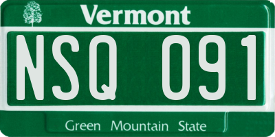 VT license plate NSQ091