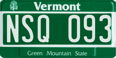 VT license plate NSQ093