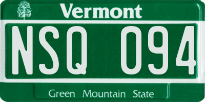VT license plate NSQ094