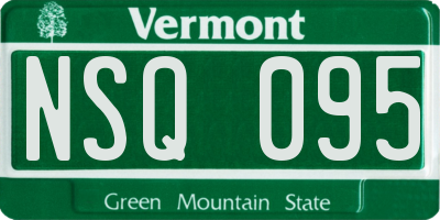 VT license plate NSQ095