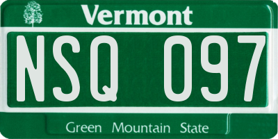 VT license plate NSQ097