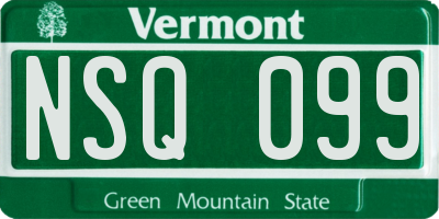 VT license plate NSQ099