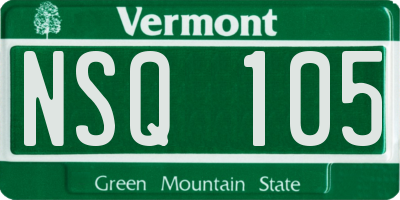 VT license plate NSQ105