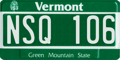 VT license plate NSQ106