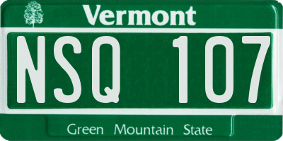 VT license plate NSQ107