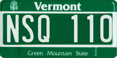 VT license plate NSQ110