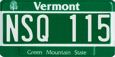 VT license plate NSQ115