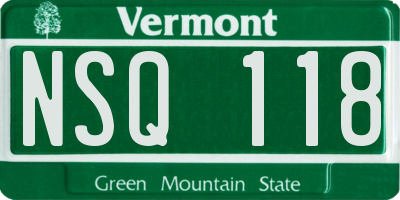 VT license plate NSQ118