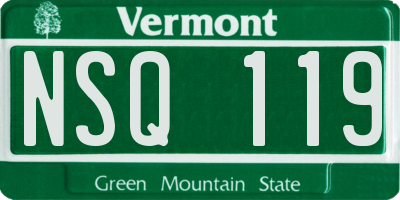 VT license plate NSQ119