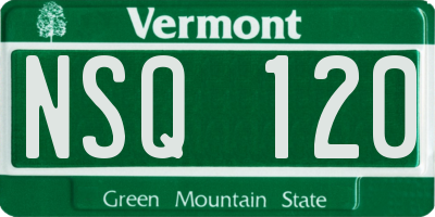 VT license plate NSQ120