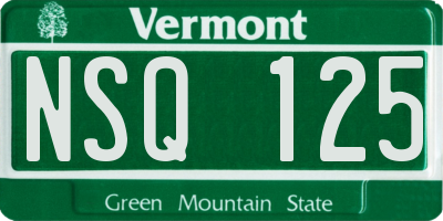 VT license plate NSQ125