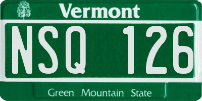 VT license plate NSQ126