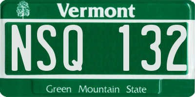 VT license plate NSQ132