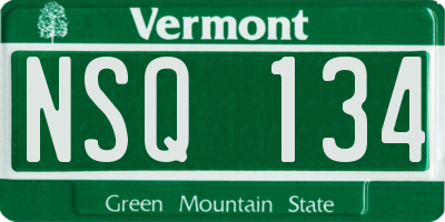 VT license plate NSQ134