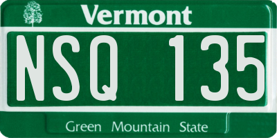 VT license plate NSQ135