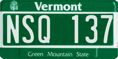 VT license plate NSQ137