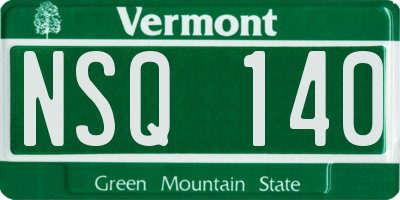 VT license plate NSQ140