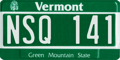 VT license plate NSQ141