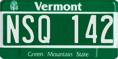 VT license plate NSQ142